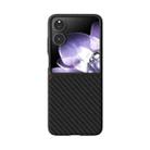 For Xiaomi Mix Flip ABEEL C Carbon Fiber Series 6D Micro Relief MagSafe Phone Case(Black Red) - 2