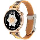 18mm Universal Slim Magnetic Buckle Napped Fabric Leather Watch Band(Yellow) - 1