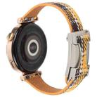 22mm Universal Slim Magnetic Buckle Napped Fabric Leather Watch Band(Yellow) - 2