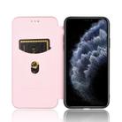 For iPhone 11 Pro Carbon Fiber Texture Horizontal Flip TPU + PC + PU Leather Case with Card Slot(Pink) - 3