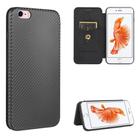 For iPhone 6 / 6s Carbon Fiber Texture Horizontal Flip TPU + PC + PU Leather Case with Card Slot(Black) - 1