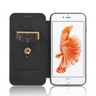 For iPhone 6 / 6s Carbon Fiber Texture Horizontal Flip TPU + PC + PU Leather Case with Card Slot(Black) - 3