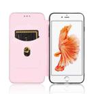 For iPhone 6 Plus / 6s Plus Carbon Fiber Texture Horizontal Flip TPU + PC + PU Leather Case with Card Slot(Pink) - 3