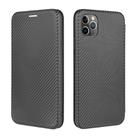 For iPhone 11 Pro Max Carbon Fiber Texture Horizontal Flip TPU + PC + PU Leather Case with Card Slot(Black) - 2