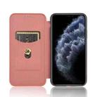For iPhone 11 Pro Max Carbon Fiber Texture Horizontal Flip TPU + PC + PU Leather Case with Card Slot(Brown) - 3