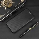 For iPhone 12 mini Carbon Fiber Texture Horizontal Flip TPU + PC + PU Leather Case with Card Slot(Black) - 6