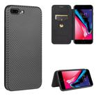 For iPhone 7 / 8 / SE 2020 / SE 2022 Carbon Fiber Texture Horizontal Flip TPU + PC + PU Leather Case with Card Slot(Black) - 1