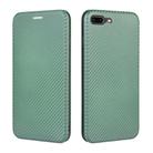 For iPhone 7 / 8 / SE 2020 / SE 2022 Carbon Fiber Texture Horizontal Flip TPU + PC + PU Leather Case with Card Slot(Green) - 2