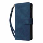 For Redmi Note 14 Pro 5G Multifunctional Frosted Zipper Wallet Leather Phone Case(Blue) - 2