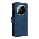 For Redmi Note 14 Pro 5G Multifunctional Frosted Zipper Wallet Leather Phone Case(Blue) - 3