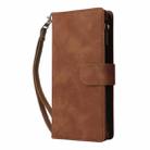 For Redmi Note 14 Pro 5G Multifunctional Frosted Zipper Wallet Leather Phone Case(Brown) - 2