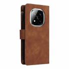 For Redmi Note 14 Pro 5G Multifunctional Frosted Zipper Wallet Leather Phone Case(Brown) - 3