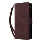For Redmi Note 14 Pro 5G Multifunctional Frosted Zipper Wallet Leather Phone Case(Coffee) - 2