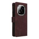 For Redmi Note 14 Pro 5G Multifunctional Frosted Zipper Wallet Leather Phone Case(Coffee) - 3