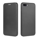 For iPhone 7 Plus / 8 Plus Carbon Fiber Texture Horizontal Flip TPU + PC + PU Leather Case with Card Slot(Black) - 2