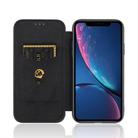 For iPhone XR Carbon Fiber Texture Horizontal Flip TPU + PC + PU Leather Case with Card Slot(Black) - 3