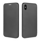For iPhone XS Max Carbon Fiber Texture Horizontal Flip TPU + PC + PU Leather Case with Card Slot(Black) - 2