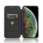 For iPhone X / XS Carbon Fiber Texture Horizontal Flip TPU + PC + PU Leather Case with Card Slot(Black) - 2