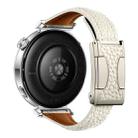 18mm Universal Slim Magnetic Buckle Genuine Leather Watch Band(Beige) - 2