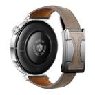 18mm Universal Slim Magnetic Buckle Genuine Leather Watch Band(Plain Weave Dark Grey) - 2