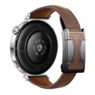 18mm Universal Slim Magnetic Buckle Genuine Leather Watch Band(Plain Weave Dark Coffee) - 2