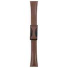 18mm Universal Slim Magnetic Buckle Genuine Leather Watch Band(Plain Weave Dark Coffee) - 3