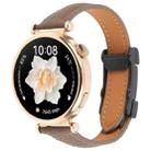 20mm Universal Slim Magnetic Buckle Genuine Leather Watch Band(Dark Brown) - 1