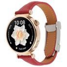 20mm Universal Slim Magnetic Buckle Genuine Leather Watch Band(Red) - 1