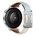 20mm Universal Slim Magnetic Buckle Genuine Leather Watch Band(Blue Beige) - 2