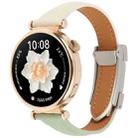 20mm Universal Slim Magnetic Buckle Genuine Leather Watch Band(Green Beige) - 1