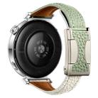 20mm Universal Slim Magnetic Buckle Genuine Leather Watch Band(Green Beige) - 2