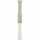 20mm Universal Slim Magnetic Buckle Genuine Leather Watch Band(Green Beige) - 3