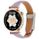 20mm Universal Slim Magnetic Buckle Genuine Leather Watch Band(Purple) - 1