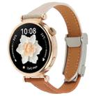 20mm Universal Slim Magnetic Buckle Genuine Leather Watch Band(Brown Light Grey) - 1