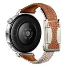20mm Universal Slim Magnetic Buckle Genuine Leather Watch Band(Brown Light Grey) - 2