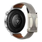 20mm Universal Slim Magnetic Buckle Genuine Leather Watch Band(Plain Weave Grey) - 2