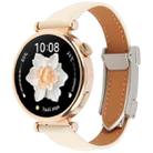 20mm Universal Slim Magnetic Buckle Genuine Leather Watch Band(Plain Weave Beige) - 1