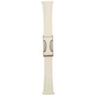 20mm Universal Slim Magnetic Buckle Genuine Leather Watch Band(Plain Weave Beige) - 3