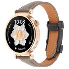20mm Universal Slim Magnetic Buckle Genuine Leather Watch Band(Plain Weave Dark Grey) - 1