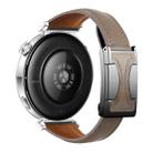 20mm Universal Slim Magnetic Buckle Genuine Leather Watch Band(Plain Weave Dark Grey) - 2