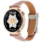 20mm Universal Slim Magnetic Buckle Genuine Leather Watch Band(Plain Weave Smoky Purple) - 1
