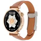 20mm Universal Slim Magnetic Buckle Genuine Leather Watch Band(Plain Weave Brown) - 1