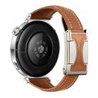 20mm Universal Slim Magnetic Buckle Genuine Leather Watch Band(Plain Weave Brown) - 2