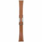 20mm Universal Slim Magnetic Buckle Genuine Leather Watch Band(Plain Weave Brown) - 3