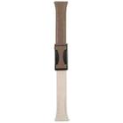 22mm Universal Slim Magnetic Buckle Genuine Leather Watch Band(Dark Brown Light Grey) - 3