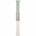 22mm Universal Slim Magnetic Buckle Genuine Leather Watch Band(Green Beige) - 3