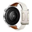 22mm Universal Slim Magnetic Buckle Genuine Leather Watch Band(Beige) - 2