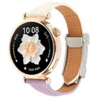 22mm Universal Slim Magnetic Buckle Genuine Leather Watch Band(Purple Beige) - 1