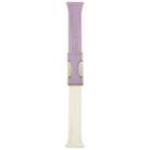22mm Universal Slim Magnetic Buckle Genuine Leather Watch Band(Purple Beige) - 3