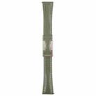22mm Universal Slim Magnetic Buckle Genuine Leather Watch Band(Plain Weave Green) - 3
